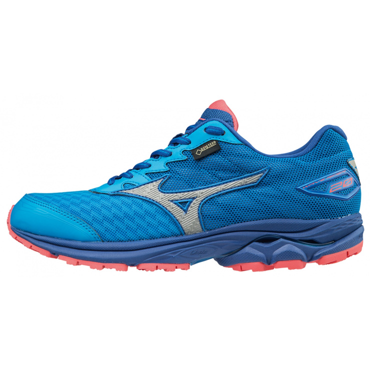 Кроссовки MIZUNO WAVE RIDER 20 G-TX (W), голубой/серебряный/розовый фото 1