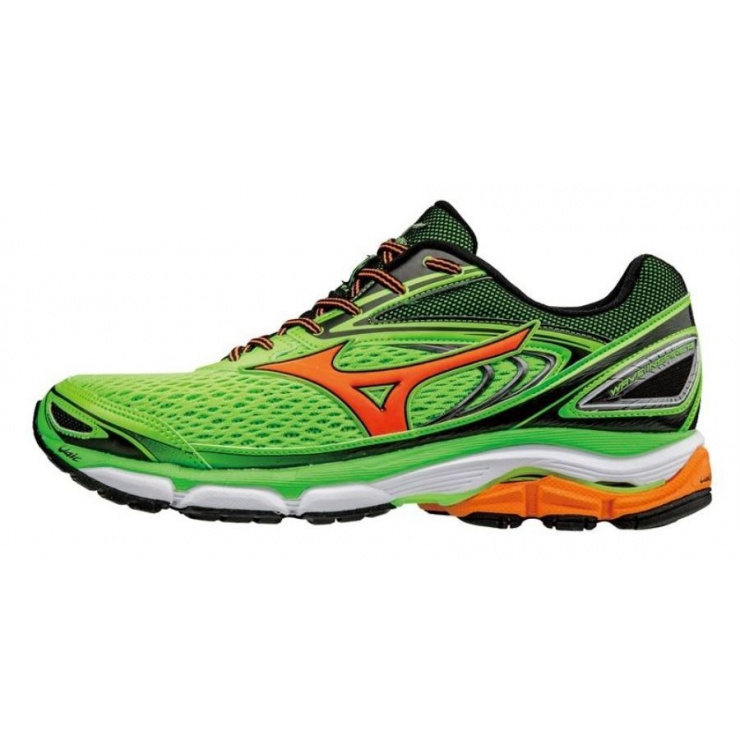 Кроссовки MIZUNO WAVE INSPIRE 13, зеленый/оранжевый/черный фото 1