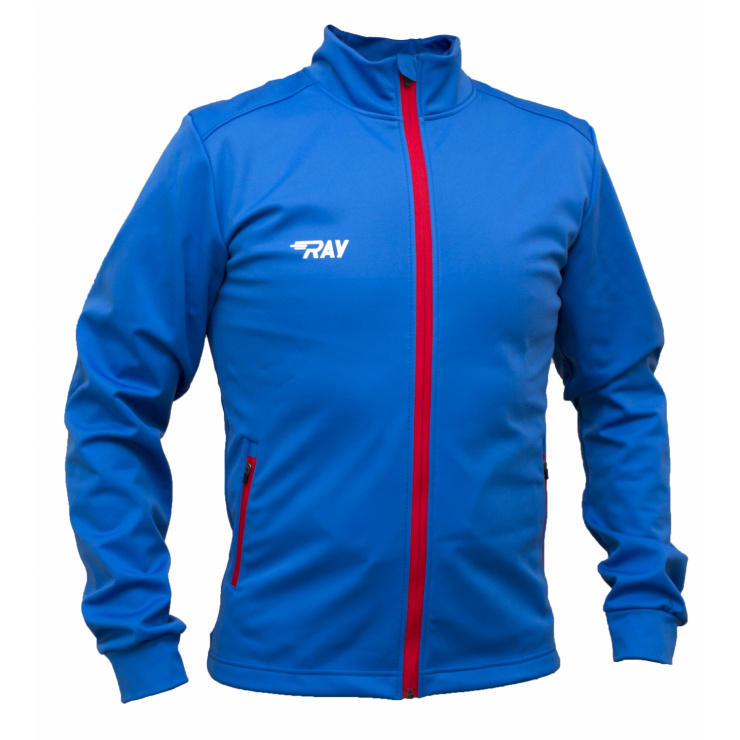 Куртка разминочная RAY модель CASUAL (UNI) синий/синий красная молния  фото 1
