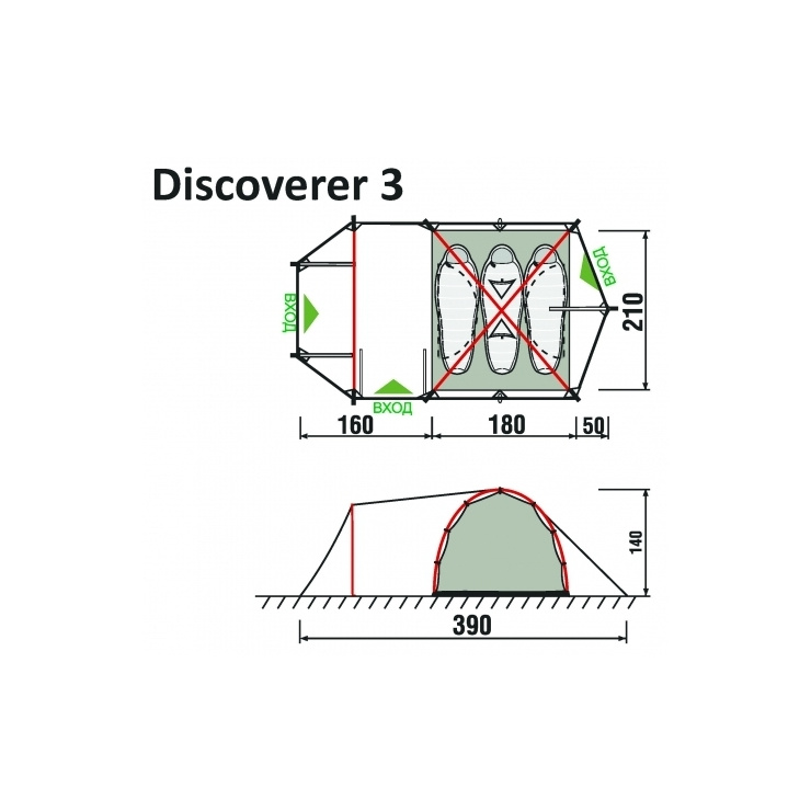 3-х местная палатка Discoverer 3+ (RockLand) 2014 фото 2