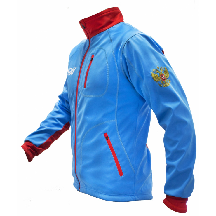 Куртка разминочная RAY WS модель STAR (UNI) триколор красная молния  фото 3