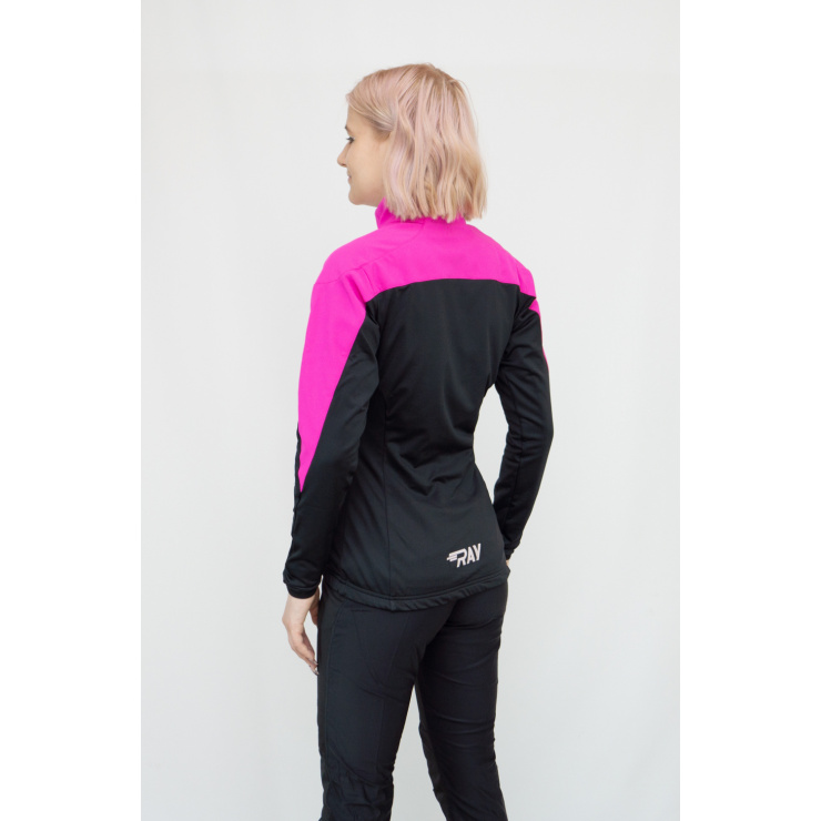Куртка разминочная RAY WS модель PRO RACE (Women) розовый/черный с/о молния фото 4