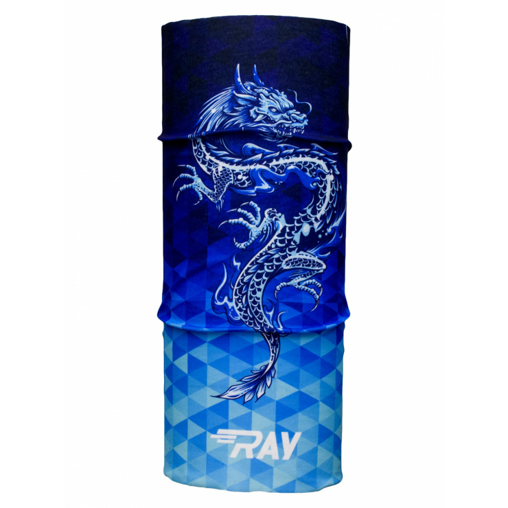 Труба-маска RAY принт DRAGON голубой фото 2