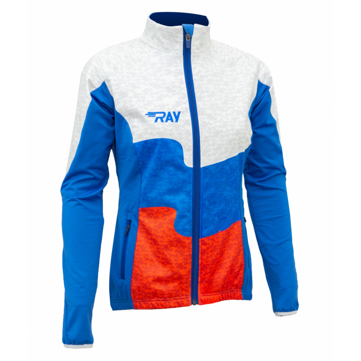 Куртка разминочная RAY WS модель PRO RACE (Woman) принт "Патриот_1синий" фото 3