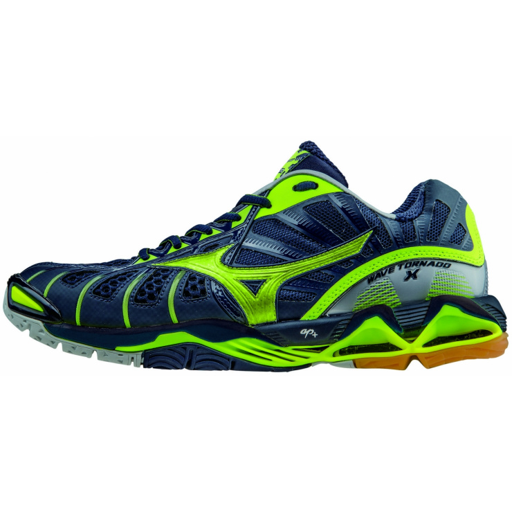 Кроссовки  MIZUNO WAVE TORNADO X темно-синий/желтый/серебряный фото 1