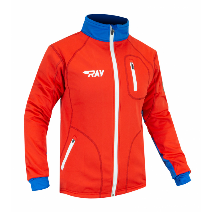 Куртка разминочная RAY WS модель STAR (UNI) красный/синий белая молния  фото 1