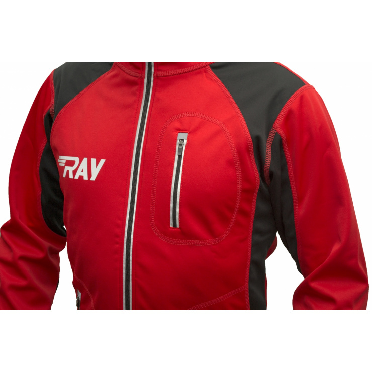 Куртка разминочная RAY WS модель STAR (UNI) красный/черный красный шов фото 4