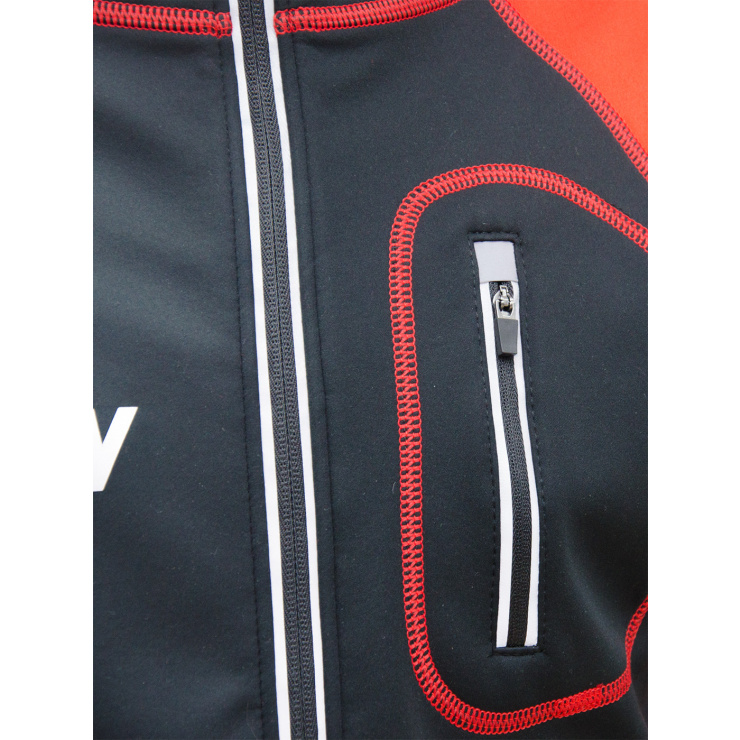 Куртка разминочная RAY WS модель STAR (UNI) черный/красный красный шов фото 4
