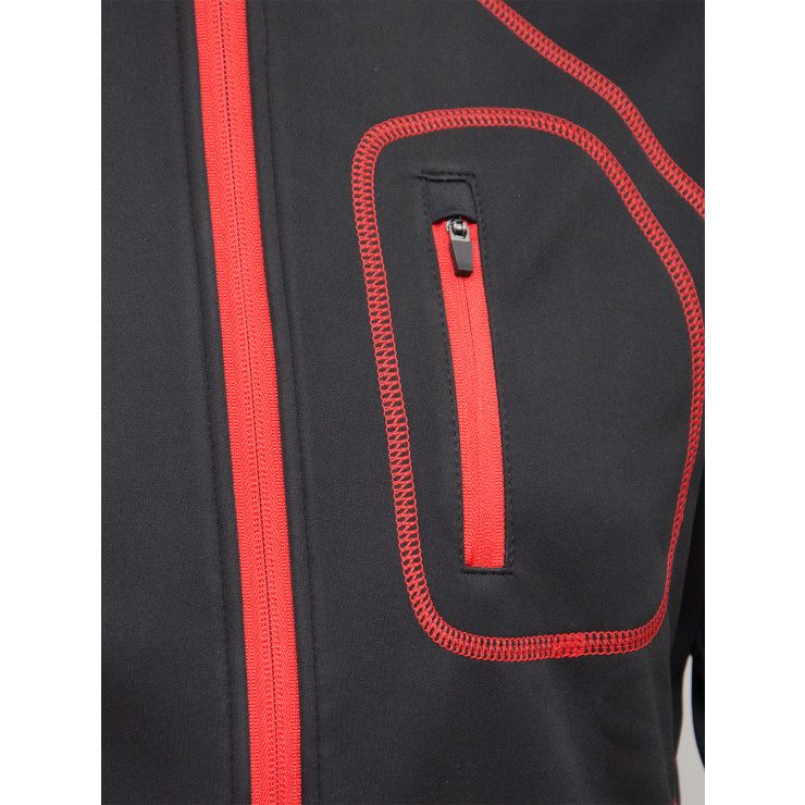Куртка разминочная RAY WS модель STAR (UNI) черный/черный красный шов фото 3