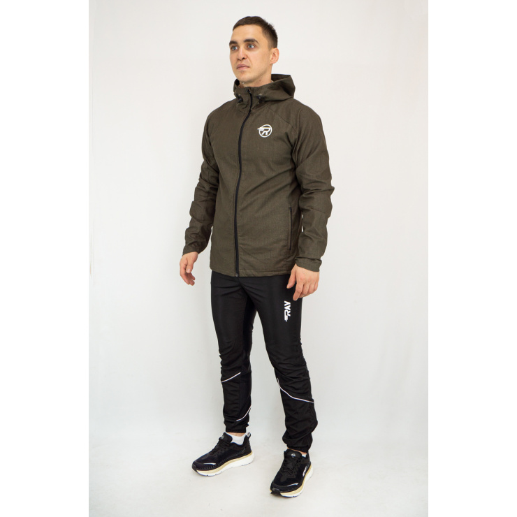 Ветровка RAY Sprint (Men) хаки, черная молния, белый лого фото 2