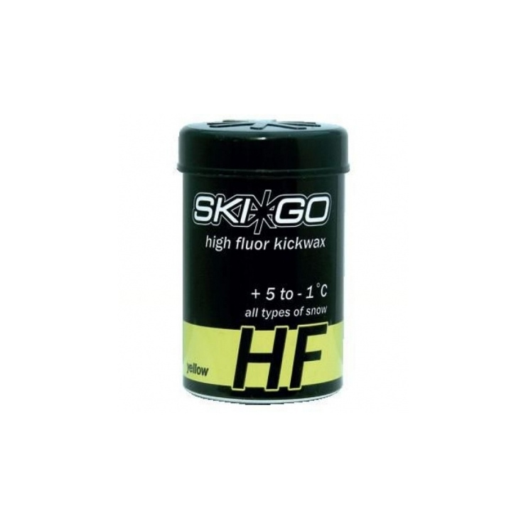 Мазь держания SkiGo HF Kickwax Yellow +5/-1 (мокрый снег) 45гр. фото 1