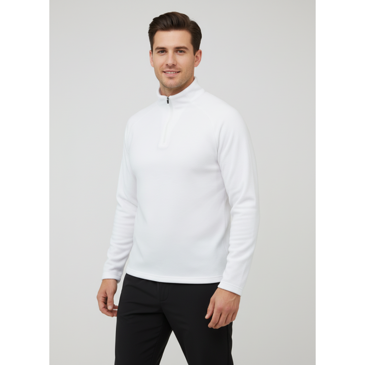 Лонгслив RAY (Men) воротник стойка флис, белый фото 2