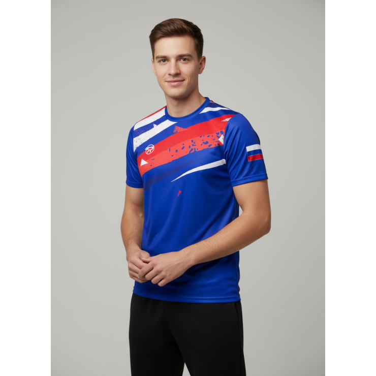 Футболка RAY (Men) принт RUS синий фото 1