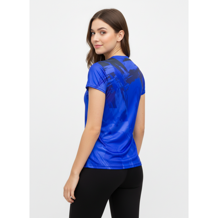 Футболка RAY (Woman) принт STROKES василёк фото 2