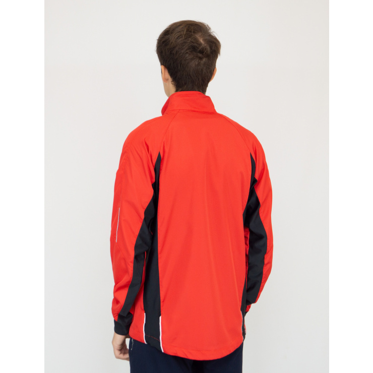 Куртка беговая RAY SPORT (летняя) красный/черный, черная молния фото 4