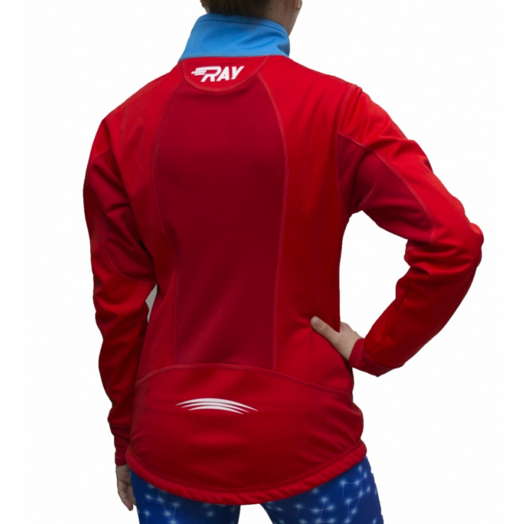 Куртка разминочная RAY WS модель STAR (Woman) красный/голубой красная молния фото 2