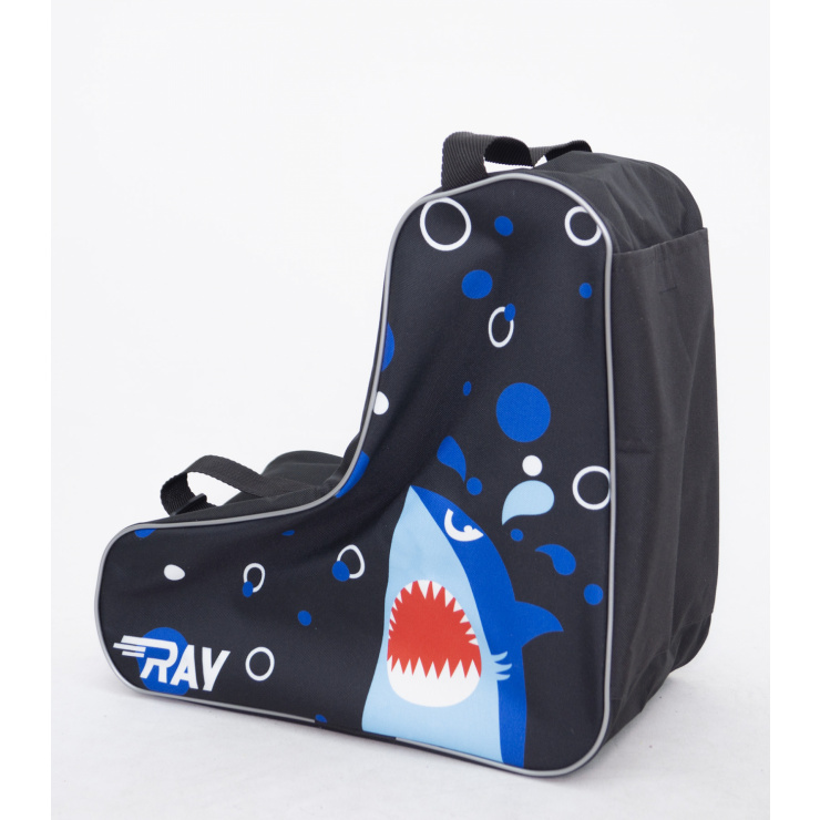 Сумка RAY для коньков и роликовых коньков, принт акула черный/синий фото 4