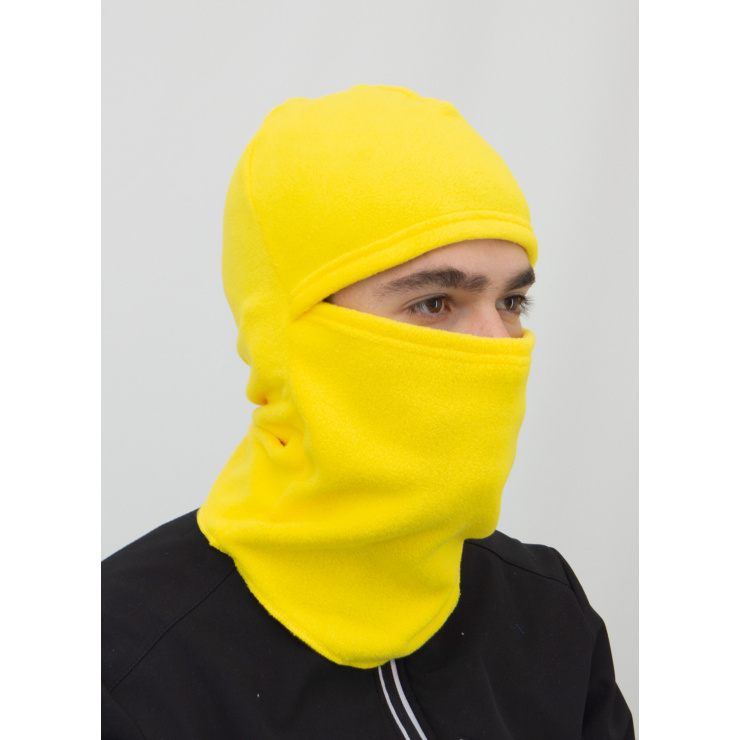 Маска ветрозащитная (шлем) флис, желтый фото 5
