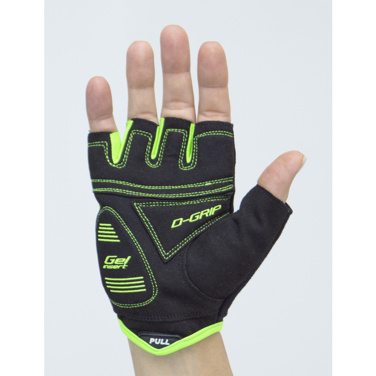 Велосипедные перчатки с короткими пальцами черный/зеленый фото 3