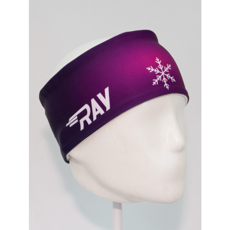 Повязка трикотажная принт RAY снежинка 2 фиолетовый фото 1