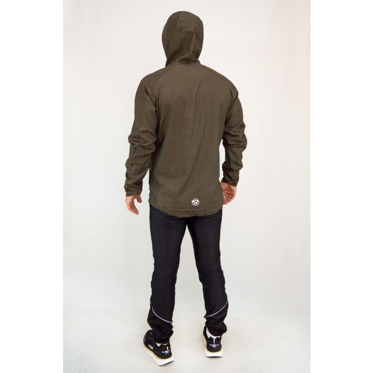 Ветровка RAY Sprint (Men) хаки, черная молния, белый лого фото 6