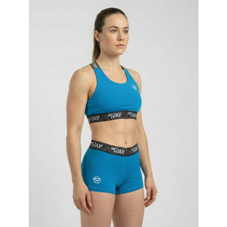 Шорты RAY компрессионные укороченные (Women) ,бирюза фото 1