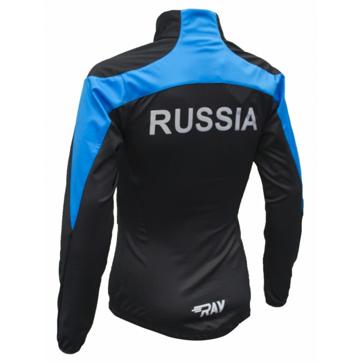 Куртка разминочная RAY WS модель PRO RACE (Kids) голубой/черный фото 2