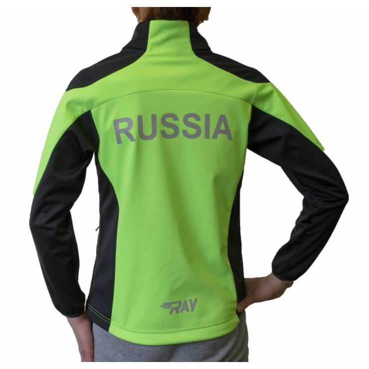 Куртка разминочная RAY WS модель RACE (Kids) салатовый/черный  фото 3