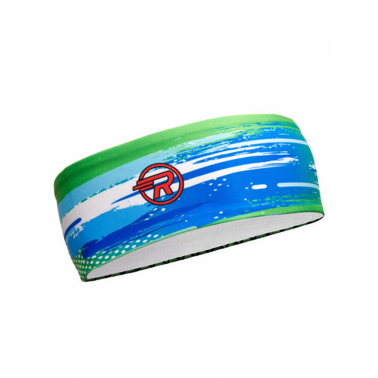 Повязка трикотажная принт RAY синий/зеленый круглый лого фото 1