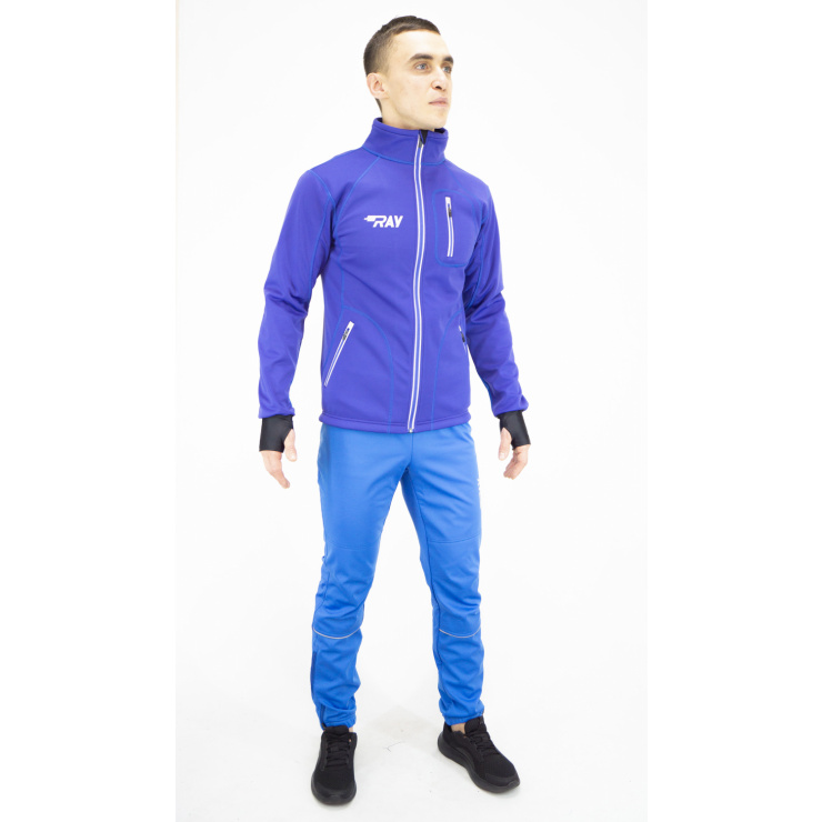 Куртка разминочная RAY WS модель STAR (UNI) фиолетовый/синий, молния фиолетовая с/о фото 3