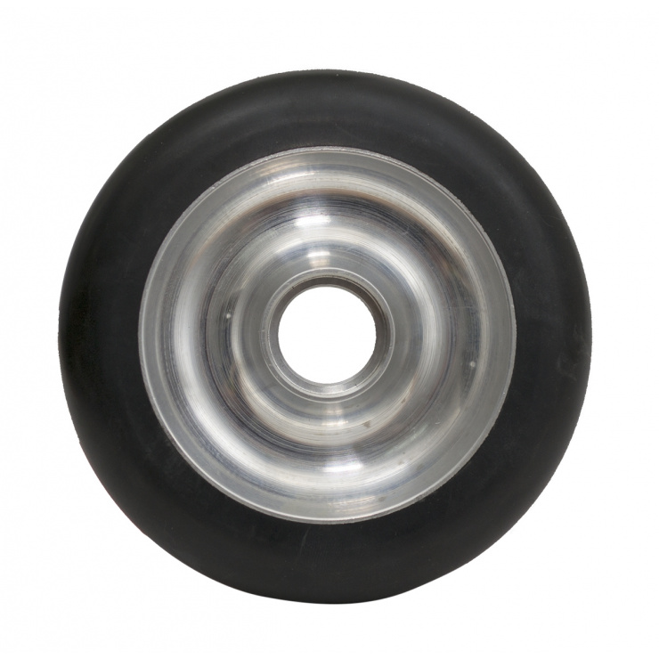 Колесо для коньковых лыжероллеров RAY №3 каучук 100х24 мм (65 шор) литой диск, средняя скорость рези фото 1