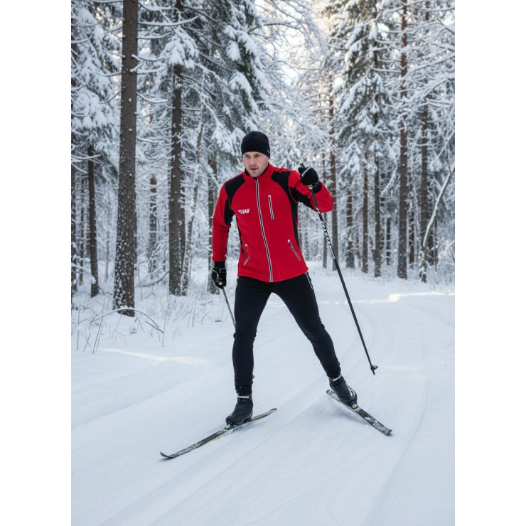 Куртка разминочная RAY WS модель STAR (UNI) красный/черный красный шов фото 5