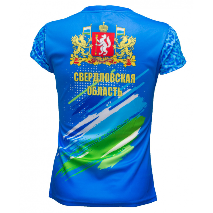 Футболка RAY (Woman) принт синий Свердловская область герб фото 2