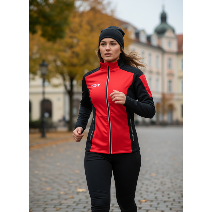 Куртка разминочная RAY WS модель PRO RACE (Woman) красный/черный фото 6