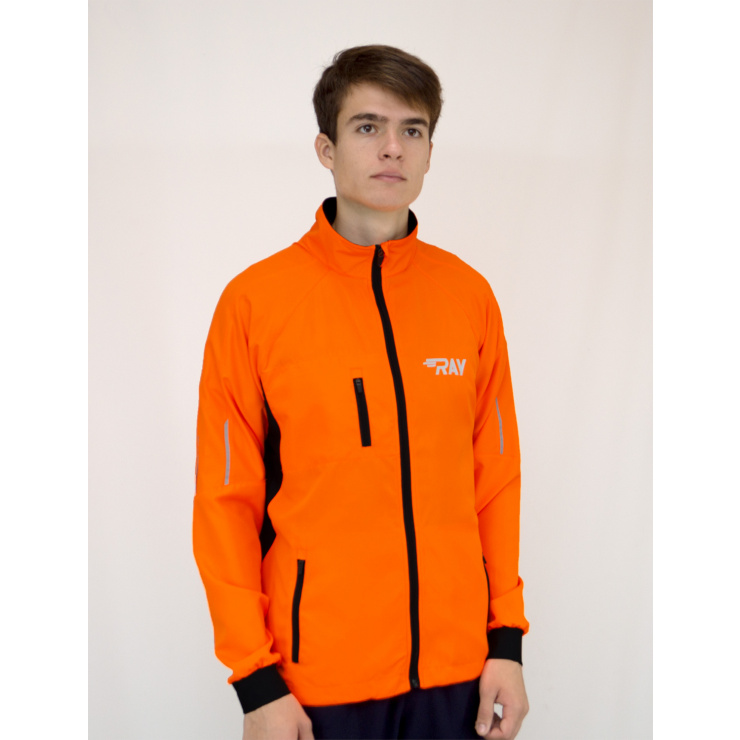 Куртка беговая RAY SPORT (летняя) оранжевый, черная молния фото 1