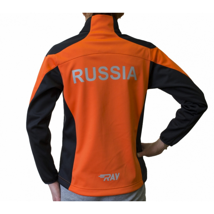 Куртка разминочная RAY WS модель RACE (Kids) оранжевый/черный  фото 3