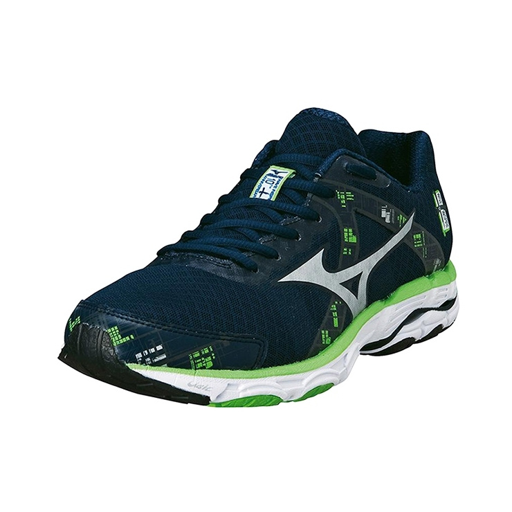 Кроссовки MIZUNO WAVE INSPIRE 10, синий/серебряный/зеленый фото 1