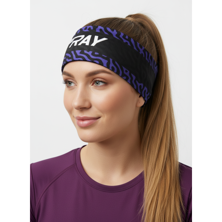 Повязка летняя облегчённая (UNI) принт тигр-фиолетовый фото 3