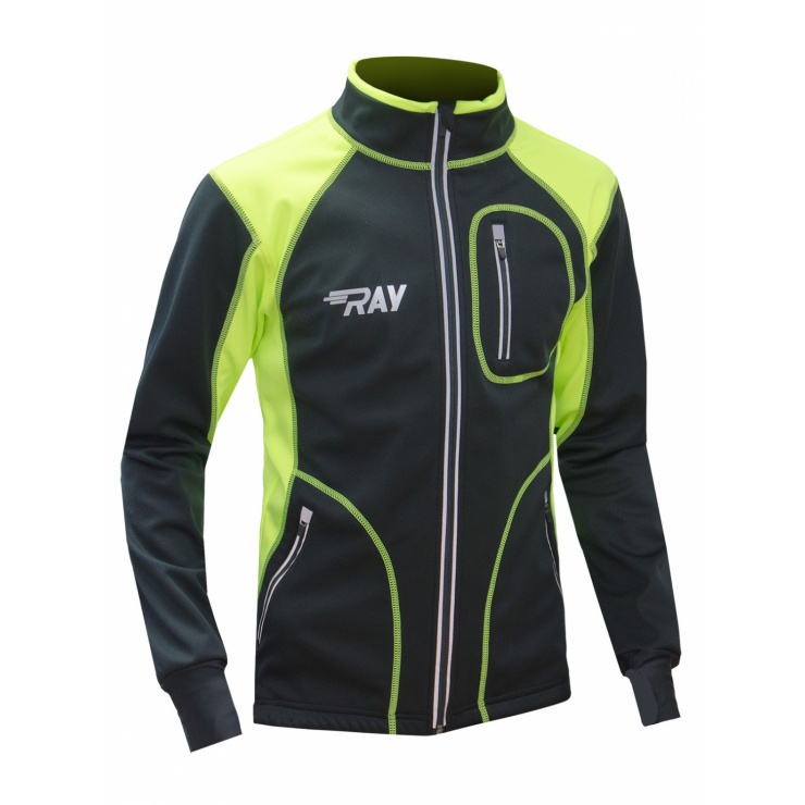 Куртка разминочная RAY WS модель STAR (UNI) черный/лимонный лимонный шов фото 1