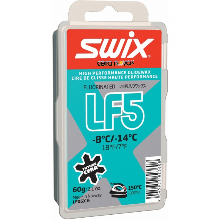 Парафин SWIX LF5X Turquoise  (-8C / -14C) 60 гр фото 1