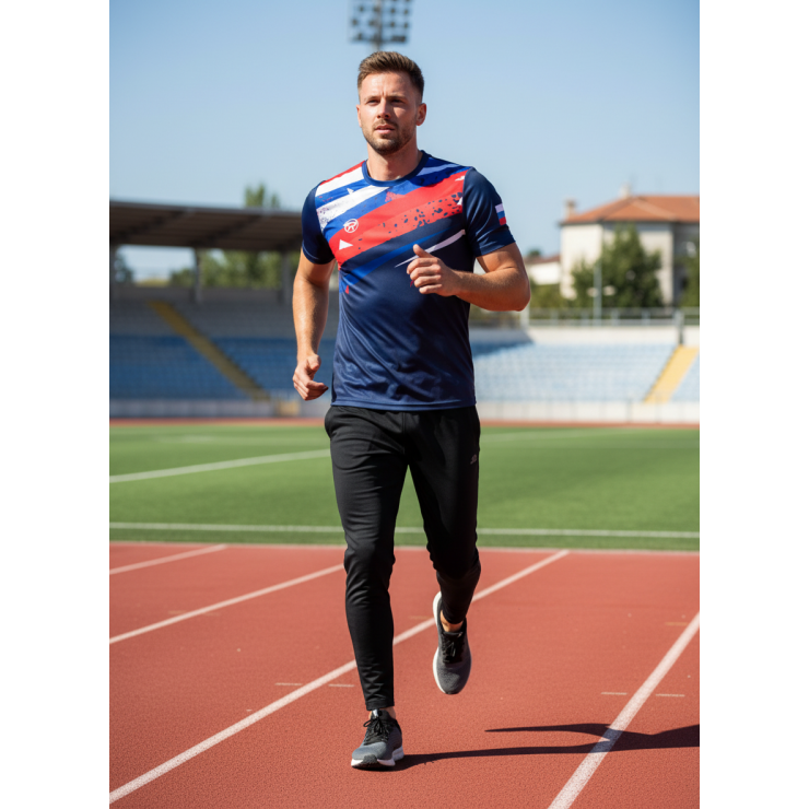 Футболка RAY (Men) принт RUS тёмно-синий фото 3