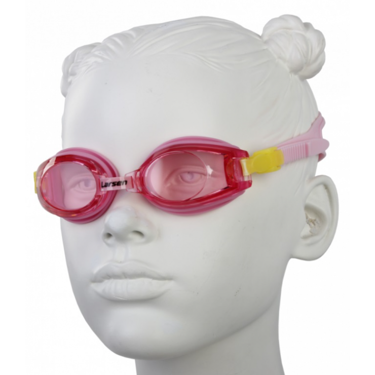 Очки плавательные Larsen DR5 розовый, силикон фото 1
