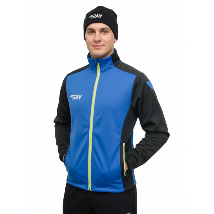 Куртка разминочная RAY WS модель RACE (UNI) синий/черный синий шов с/о молния фото 1