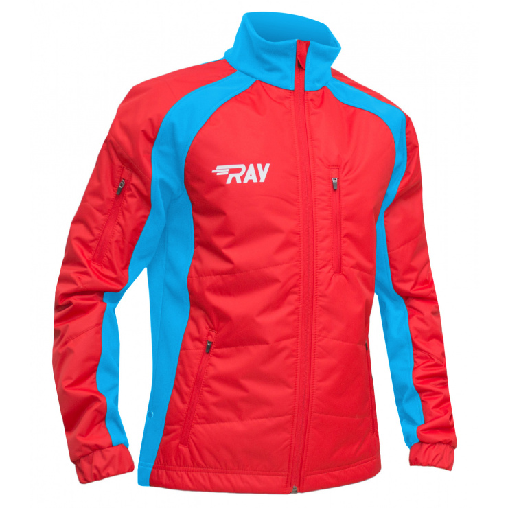 Куртка утеплённая туристическая  RAY  WS модель OUTDOOR (UNI) красный/голубой красная молния фото 1