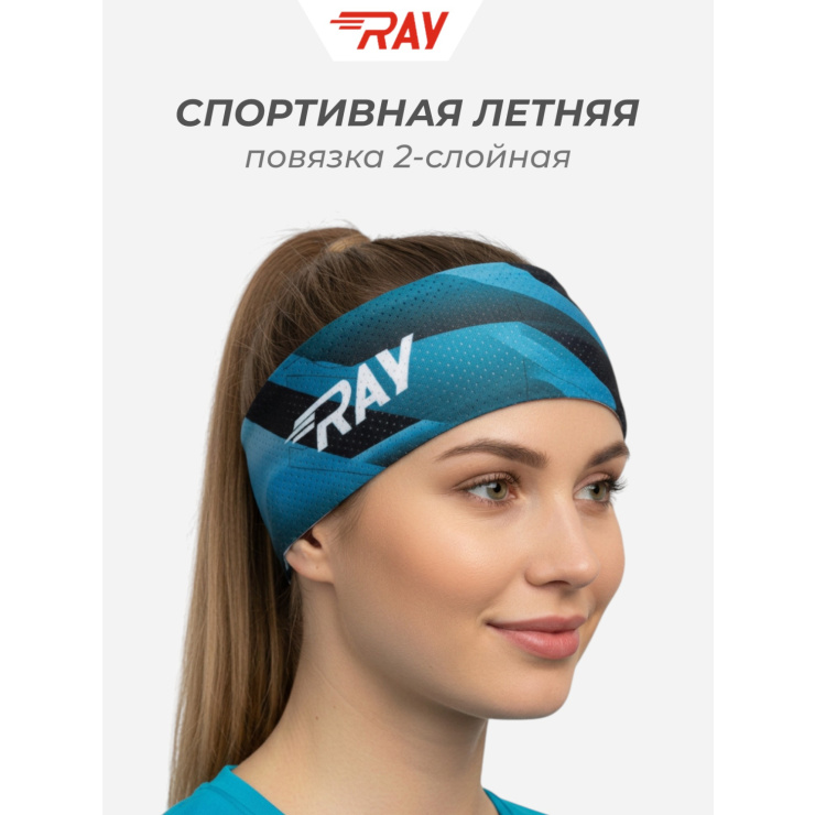 Повязка летняя облегчённая (UNI)  принт KIBER 2 бирюза  фото 1