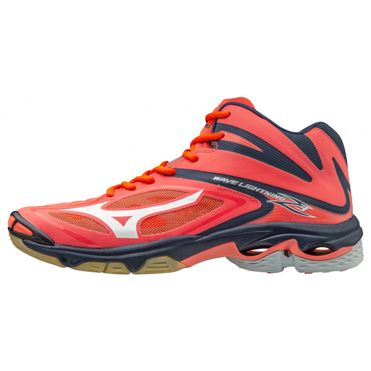 Кроссовки MIZUNO WAVE LIGHTNING Z3 MID (W), коралловый/белый/темно-синий фото 1