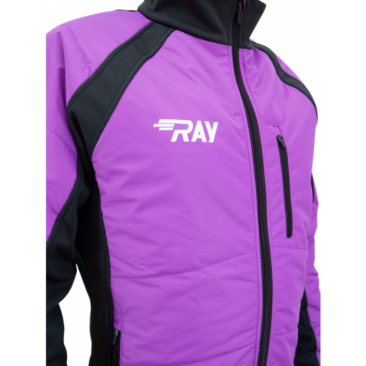 Куртка утеплённая туристическая RAY WS модель OUTDOOR (UNI) фиолетовый/чёрный, чёрная молния с/о фото 5