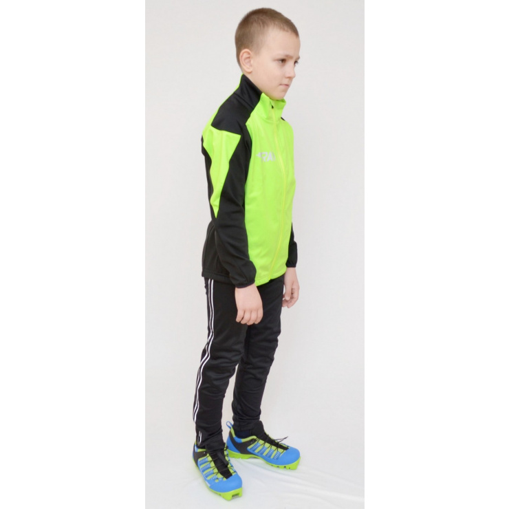 Куртка разминочная RAY WS модель PRO RACE (Kids) лимонный/черный фото 4