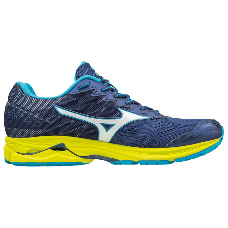 Кроссовки MIZUNO WAVE RIDER 20, синий/белый/желтый фото 1