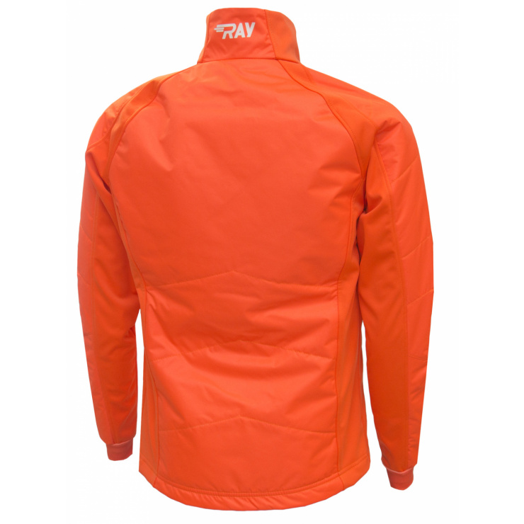 Куртка утеплённая туристическая  RAY  WS модель OUTDOOR (UNI)  оранжевый белая молния белый лого  фото 2